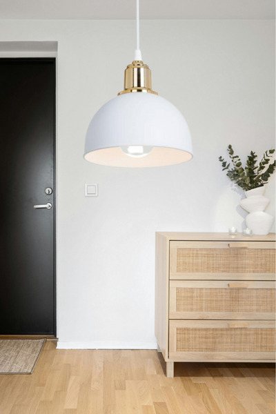 Art&Gift Haus Mini Yarım Küre Gold Kukalı ABS Beyaz Sarkıt Küçük Alanlara Uyg...