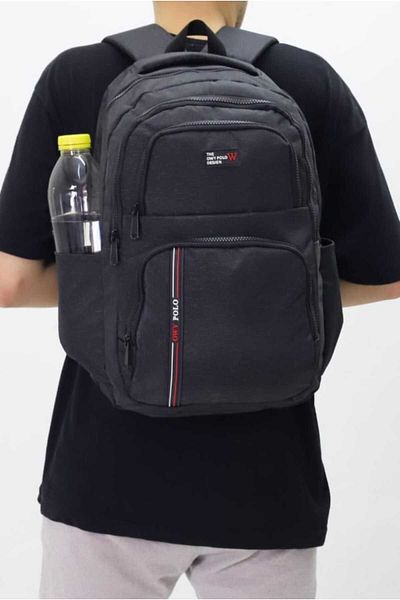 onexsports Unisex Sturdy Soft Water Resistant Side Striped Multi-Eye Medium Size Laptop-School and Backpack