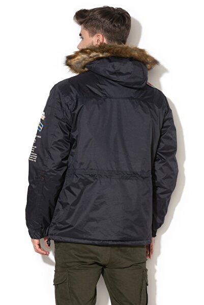 Geographical Norway , Jacheta cu vatelina subtire, fara inchidere Barman, Alb, Bleumarin, XL