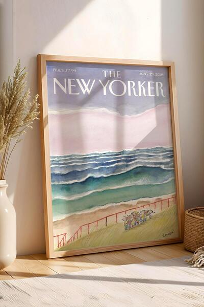 Saturn Pictură înrămată The New Yorker 29 august 2016 - Pictură pentru copii cu vedere la mare ondulată