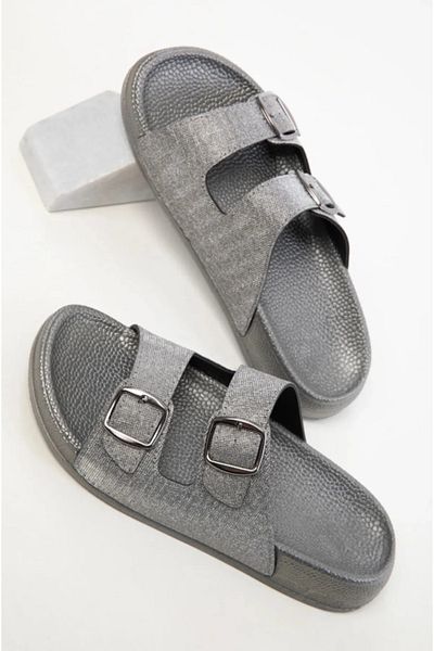 Cozi company Summer Women's Orthopedic Slippers with Glitter Detail, Double Buckle, Soft Sole Slippers