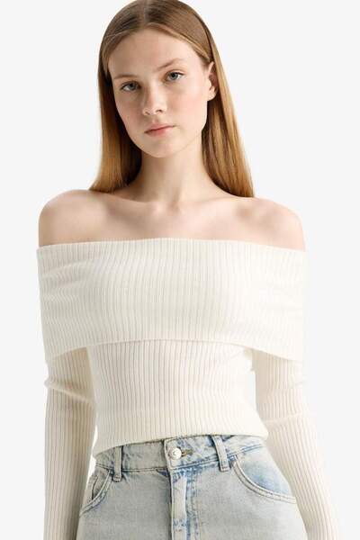 DeFacto New Season Coool Slim Fit Slim Fit Open Shoulder Knitwear Sweater
