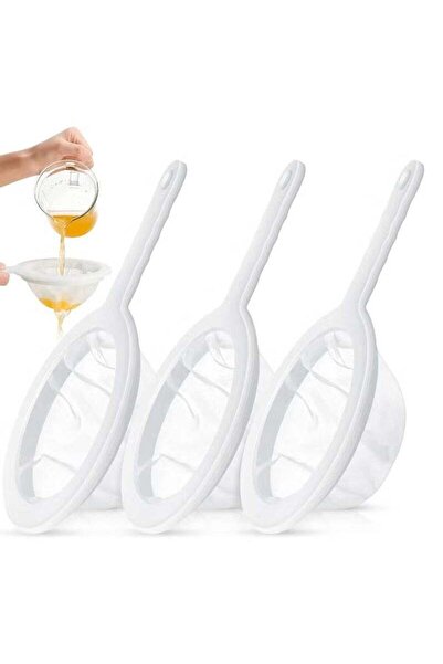 Generic 3 Pack Fine Nylon Mesh Strainer Set, Kitchen Sieves for Filtering Coffee, Juice, Milk, 100-400 Mesh