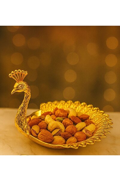 ALMASA صحن مكسرات شكل وزة ذهبي