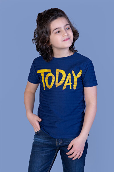 Toontoy Tricou pentru băiat din țesătură tricotată cu detalii Today cu imprimeu