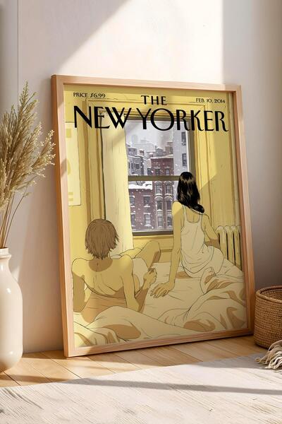 Saturn The New Yorker Framed Painting February 10 2014 - Valentine's Day Painting