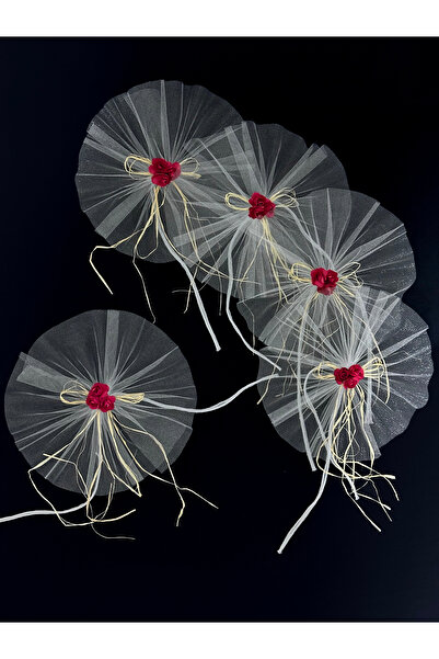 Bonicce 10 Adet Kırmızı Çiçekli Düğün Arabası Süsü Gelin Arabası Konvoy Süsü ...