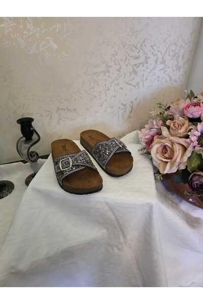 pearnight witta 55402 Γυναικείες παντόφλες ανατομικές με μονό λουράκι από πέτρα