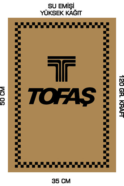 duha trend 35x50 120 Gr. Kraft Kağıt Oto Paspası Tofaş 50Adet Yatay 50 Adet D...