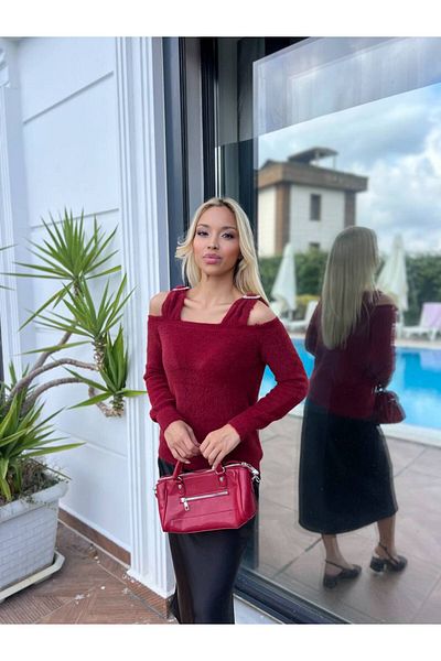 For Angels Bearded Thin Knitwear Sweater with Strap Buckle