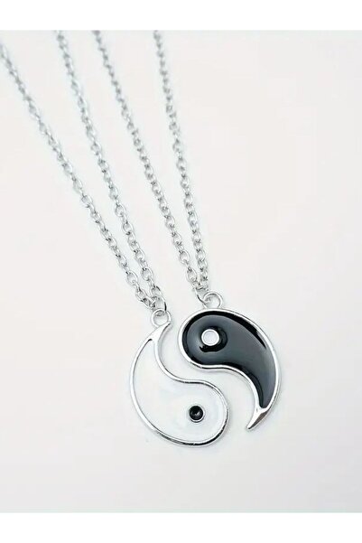 VerdeHome 2'li Ying Yang Denge Metal Best Friends Kolye, Sevgili Kolyesi, Dostluk kolyesiv