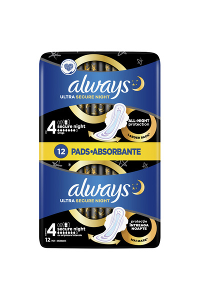 Always Absorbante Ultra Night Duo Pack, 12 buc