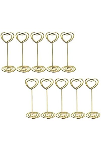 O Ozone حامل أرقام الطاولة على شكل قلب، عبوة من 10 قطع | ذهبي