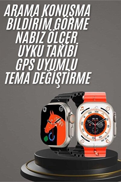 karok Yeni Model Akıllı Saat Ultra Smart Watch Gümüş Kasa 45mm Titreşim ucuz