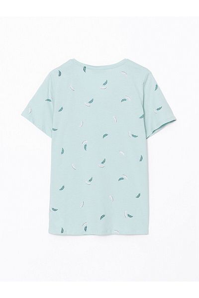 LC Waikiki New Season V Neck Floral Short Sleeve Women's T-Shirt