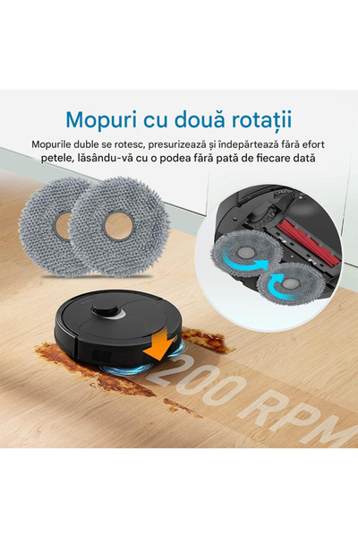 PAA-home Set of 2 mops and 2 mop holders, compatible with Roborock Q Revo P10 vacuum cleaners