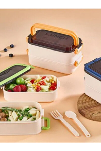 Arya Two-Tier Lunch Box – Lockable Lunch Box with Spoon and Fork |   For Scho...