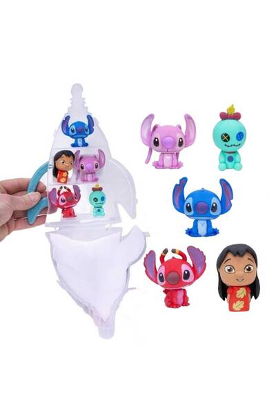 Disney Set 5 Figurine 3D Puzzle Eraser + Cutie de Depozitare, Disney, Lilo & Stitch