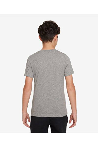 Nike 100% Cotton Futura Logo Embroidered Short Sleeves T-Shirt - Grey Heather