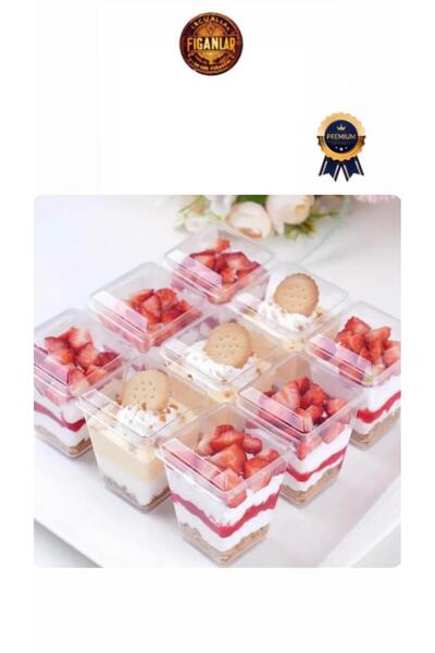 figanlar ambalaj 240cc 100 adet + KAPAKLI BÜYÜK BOY Prizma Tatlı Kasesi, Magnolya kasesi ,Mika Plastik Tatlı Kase