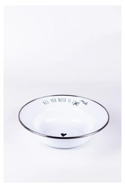 EMAYlab Motto Enamel Pit Pasta and Salad Plate 24cm