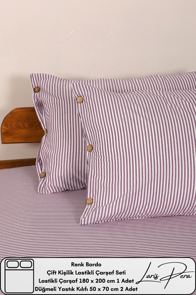 Larispera Dvostruki set posteljine od pamučne pređe, obojene, 180x200cm, jast...