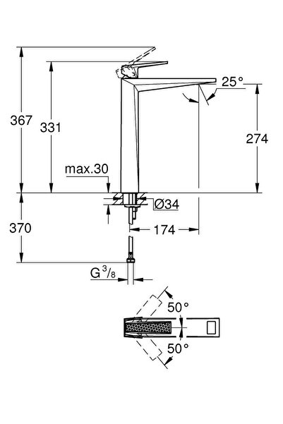 Grohe Allure Brilliant Private Collection Lavabo Bataryası XL Boyut Brushed Hard Graphite – 24417AL0