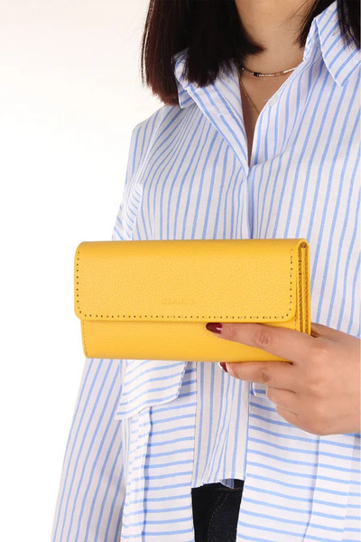 Grande Genuine Leather Hand Stitched Women's Portfolio Wallet