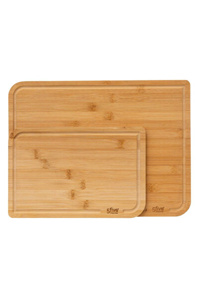 Five Simply Smart مجموعة ألواح تقطيع الخيزران المستطيلة المكونة من قطعتين