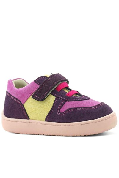 Rakerplus Bob Genuine Leather Purple Pink Barefoot Velcro Elastic Baby Sneaker Shoes
