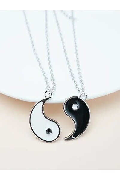 VerdeHome 2'li Ying Yang Denge Metal Best Friends Kolye, Sevgili Kolyesi, Dostluk kolyesiv