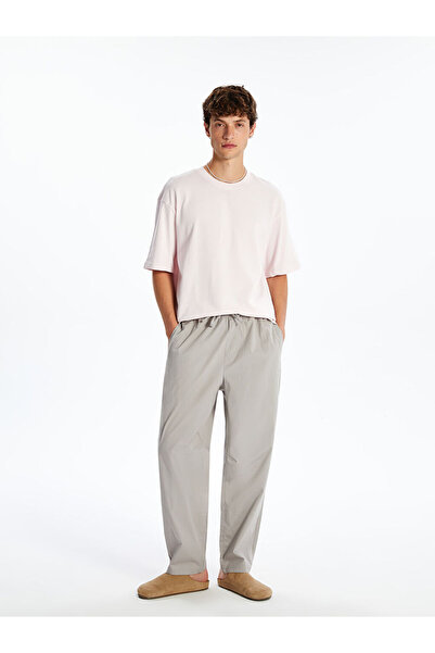 LC Waikiki Γκρι ανδρικό παντελόνι ποπλίνας κανονικής εφαρμογής