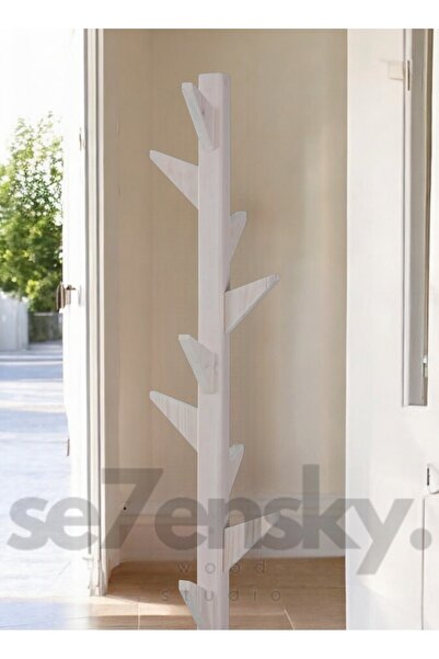 Se7enSky Beyaz masif portmanto ,ayaklı askılık 175 cm