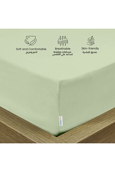 COTTON HOME Supersoft 1 Piece Fitted Sheet 120x200+25cm Single Size Bed Sheet Deep Pocket Design for Secure Fit