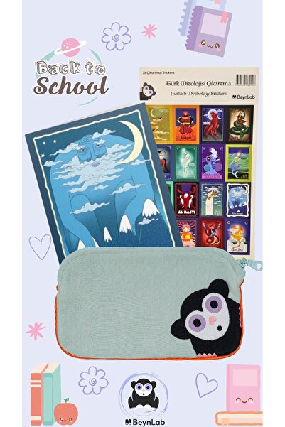 Beynlab School Set Notebook Sticker and Pen Holder Mini Brain Bag Mythology Köktengri