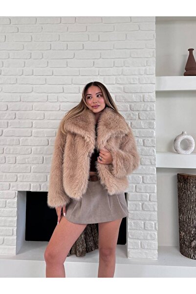 ZF BUTİK Women's Premium Collared Imported Faux Fur