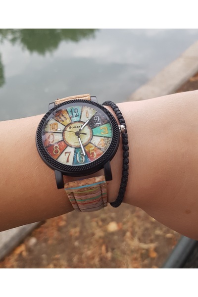 Skymag Ceas dama model retro, curea din piele ecologica, quartz