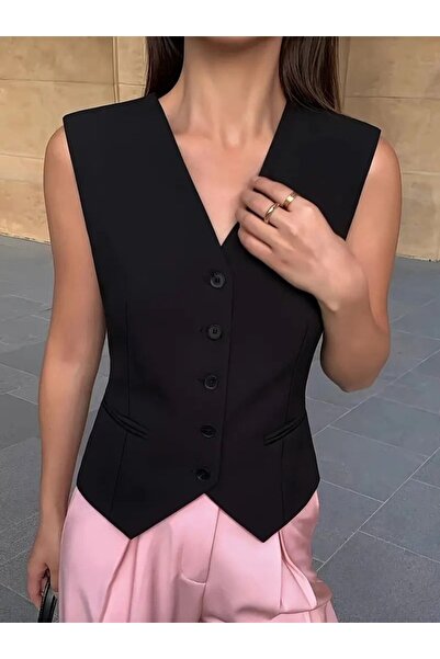 ALPACO Жіночий жилет без рукавів з ґудзиками спереду -COLLECTION