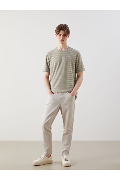 LC Waikiki Beige Slim Fit Dobby Men's Trousers