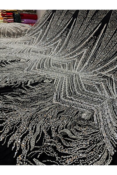 OsmanKumaşDantel Taş Boncuk Payet İşlemeli Dantel