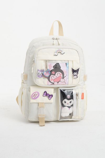 Roxbros Kawaii Korean Style Kuromi School Bag, Primary School Backpack Set with Thermal Nutrition and Pen Holder