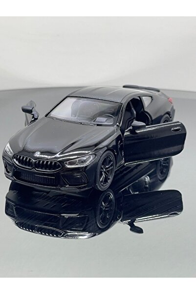 SCOWETTO 1.36 Ölçek Bmw M8 Metal Çek Bırak Model Oyuncak Araba Siyah 12 cm