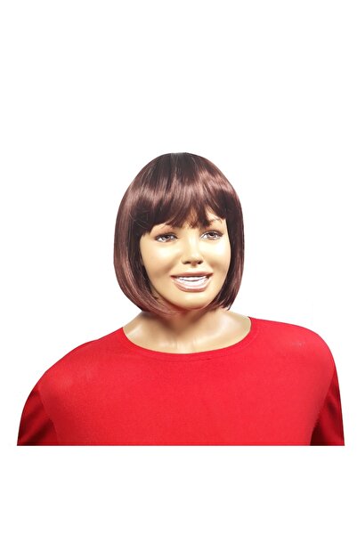 L-line fashion Women's wig, synthetic fiber, with a bob look, red