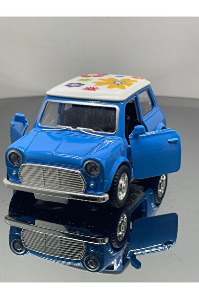 SCOWETTO سيارة لعبة معدنية مقاس 8 سم موديل كلاسيك قديم باللون الأزرق الصيفي