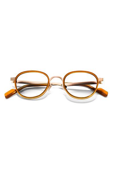 EYE OF HORUS Eoh4010-M C3 Brown/Yellow Metal Blue Light Screen Glasses