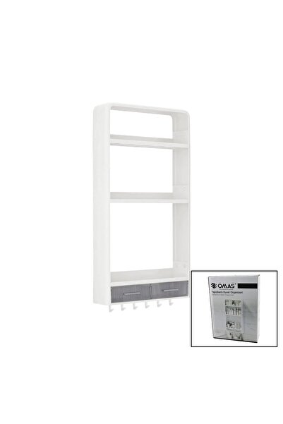 teknoparkx White Adhesive Wall Organizer Plastic 3 Shelves=14Cm-19Cm-30Cm - 2...