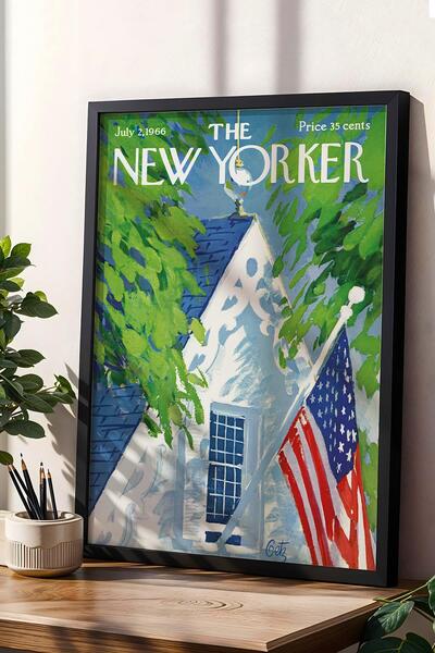 Saturn The New Yorker Framed Painting July 2 1966 - American Dream Painting