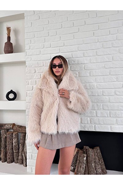 ZF BUTİK Women's Premium Collared Imported Faux Fur