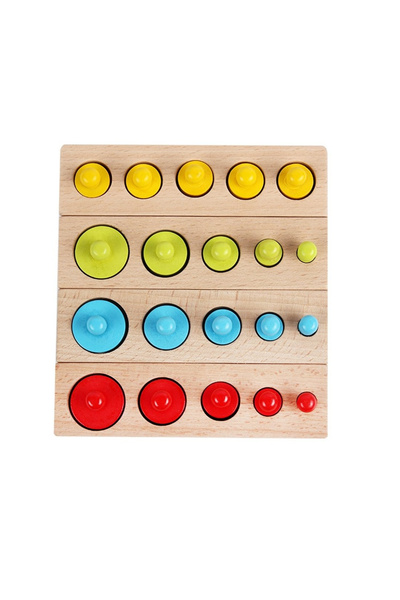 SDX Market Cilindri din lemn colorați Montessori