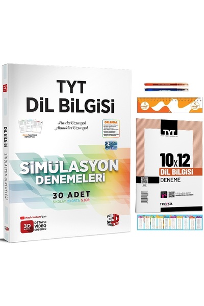3D Yayınları TYT 3D Simülasyon Dilbilgisi Denemeleri ve 2025 TYT Dil Bilgisi ...